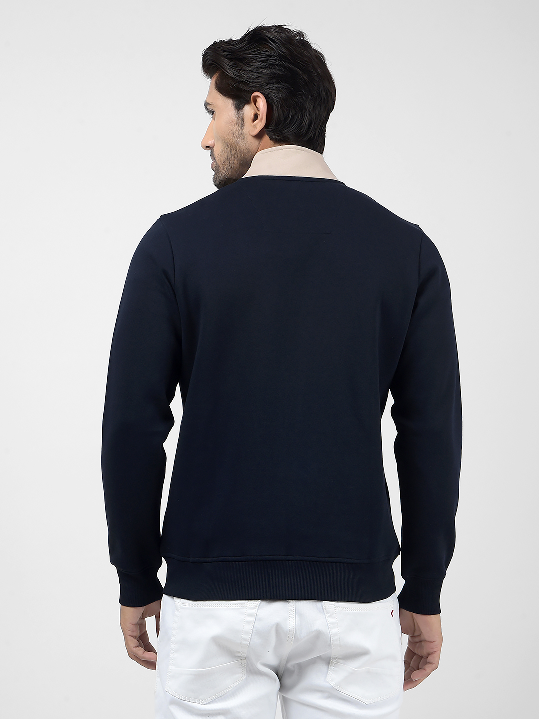 Numero Uno Men Color Block Navy Sweat Shirt